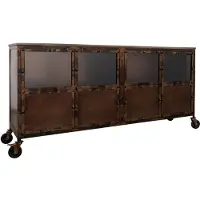 MASSIVMOEBEL24.DE MASSIVMOEBEL24 | credenza in legno di Mango 180x40x90 marrone laccato HEAVY INDUSTRY #215