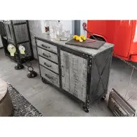 MASSIVMOEBEL24.DE MASSIVMOEBEL24 | credenza in legno di Mango 120x46x92 grigio scuro laccato HEAVY INDUSTRY #125