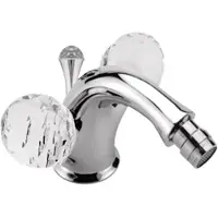 Casa Padrino Miscelatore monocomando per vasca da bagno , con dettagli in cristallo Swarovski argentato, dimensioni 12 x 10,5 cm