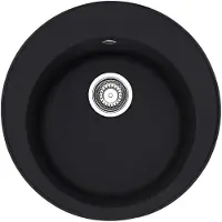 Franke Smart Pamira lavello da incasso Fragranit vasca ROG 610-41 Nero Opaco Manopola rotante da 45 cm 114.0709.463