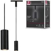 Paulmann Lampada a sospensione su binario URail Lirena, nera, Ø 6 cm, GU10