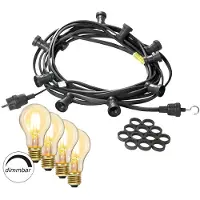 SATISFIRE Catena luminosa Illu/party 10m - catena luminosa da esterno nera Germany 10x lampadine dimmerabili