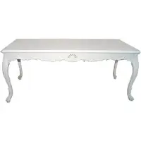 Casa Padrino Tavolo da pranzo barocco bianco 200 cm - Tavolo da pranzo barocco