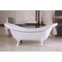 Casa Padrino Vasca da bagno freestanding Art Nouveau Venezia bianco/bianco 202 x 83 x 81 cm - Bagno barocco - Vasca da bagno antica rétro