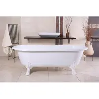 Casa Padrino Vasca da bagno freestanding Art Nouveau Milano Bianco/Bianco 176 x 80 x 58 cm, bagno barocco