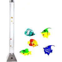 Etc-shop Lampada da terra LED RGB, pesce, cambia colore, H 120cm