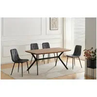 HTI Set di 4 sedie Mesa Eco Velvet grigio