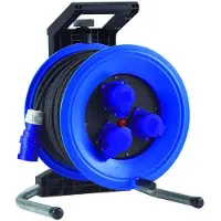 Hedi K325N2TC, tamburo per cavi in plastica, versione da campeggio, 3 prese CEE, 25 metri, cavo 3x2,5 mm²