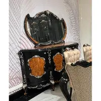 Casa Padrino Credenza barocca con specchio marrone/nero/argento - Mobili barocchi - Mobili barocchi - Arredamento barocco - Nobile & Magnifico