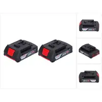 Bosch Set di batterie 2x GBA 18 V 2,0 Ah / 2000 mAh Li-Ion batteria a inserimento (2x 1600Z00036)
