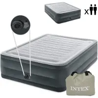 Intex Materasso gonfiabile per letto matrimoniale con pompa automatica, dimensioni 203x152 cm, marca , modello 64418ND