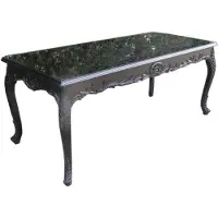 Casa Padrino Tavolo da pranzo in stile barocco, in legno massello nero, dimensioni 160 x 88 x 84 cm