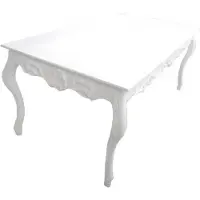 Casa Padrino Tavolo da pranzo in stile barocco shabby chic, colore bianco, dimensioni: lunghezza 205 cm x larghezza 104 cm x altezza 82 cm
