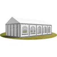 TOOLPORT 4x10 mTendone per feste PREMIUM PVC grigio-bianco 100% impermeabile Tendone da esterno Tenda party