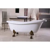 Casa Padrino Vasca da bagno freestanding Art Nouveau Roma bianco/oro antico 1560mm - Bagno barocco - Bagno antico retrò