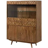 MASSIVMOEBEL24.DE MASSIVMOEBEL24 | MOSAYK #115 vetrina in legno di acacia laccato / natur 120x42x160