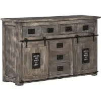 MASSIVMOEBEL24.DE MASSIVMOEBEL24 | credenza in legno di Mango 150x45x90 grigio scuro laccato RAILWAY #219