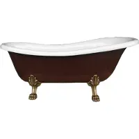 Casa Padrino Vasca da bagno freestanding Art Nouveau Roma marrone/bianco/oro vecchio 158 x 76 x 72,5 cm di - Bagno barocco - Vasca da bagno antica retrò