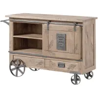 MASSIVMOEBEL24.DE MASSIVMOEBEL24 | Serviertisch Mango 120x45x85 beige lackiert RAILWAY #397
