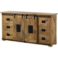 MASSIVMOEBEL24.DE MASSIVMOEBEL24 | Sideboard Mango 170x45x90 natur lackiert RAILWAY #193