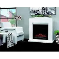 Casa Padrino Camino elettrico Art Deco Bianco L 102 x H 98 x P 39 cm - Camino elettrico - Camino antico da salotto