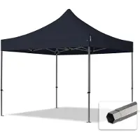 TOOLPORT 3x3m gazebo pieghevole, PREMIUM acciaio, nero