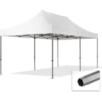TOOLPORT 3x6m gazebo pieghevole, PREMIUM acciaio, bianco