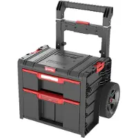 Qbrick System PRO Cart 2.0 Plus Drawer 2 box mobile su ruote 520 x 415 x 660 mm 9,5 l 12 l maniglia telescopica doppia rimovibile