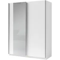 Meublorama Armadio GOZU a 2 porte scorrevoli con specchio - Colore Bianco - 150 x 198 x 62 cm