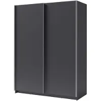Meublorama Armadio con 2 porte scorrevoli - Collezione GOZU - Colore grigio grafite - 180 x 198 x 62 cm