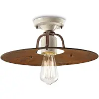 FERROLUCE Plafoniera Riccardo con paralume metallico, 40 cm