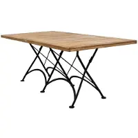 Casa Padrino Tavolo da pranzo da giardino in stile liberty marrone/nero 180 x 80 x h. 76 cm - Tavolo da giardino pieghevole - Barocco & Liberty Gastronomia & Arredo Giardino