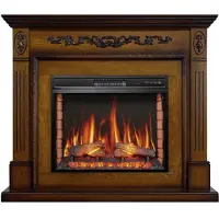 Casa Padrino Barock LED Caminetto elettrico Braun 128 x 38 x H. 110,5 cm