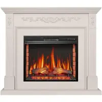 Casa Padrino Barock LED Electrokamin Weiß 128 x 38 x H. 110,5 cm