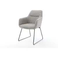 DELIFE Sedia da pranzo Pejo-Flex Cord Grigio argento Struttura a slitta Nera Molle insacchettate