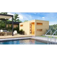 Karibu Sauna da giardino Casa sauna Hygge naturale 38mm riscaldatore sauna 9kWesterno