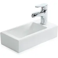 Stilform Lavabo da bagno per ospiti, modello PARIS, realizzato in Vetroceramica di alta qualità, adatto per l'installazione a parete o come lavabo da appoggio, con foro per il rubinetto posizionato a destra