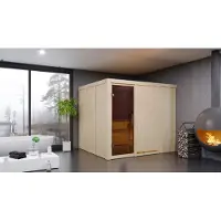 Karibu sauna cabina interna Gobin sauna interna 3 panche in legno, cabina sauna con spessore parete 68 mm, sauna a vapore con materiale di montaggio