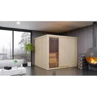 Karibu sauna cabina interna Gobin sauna interna 3 panche in legno, cabina sauna con spessore parete 68 mm, sauna a vapore con materiale di montaggio