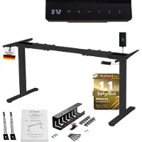 Albatros Telaio per scrivania Lift S5B + canalina, nero, 2X motori, regolabile elettricamente in altezza con funzione di memoria, protezione anticollisione e soft start/stop
