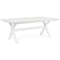 Casa Padrino Tavolo da giardino bianco 200-300 x 110 x h. 76 cm - Tavolo da pranzo allungabile in alluminio verniciato a polvere - Tavolo da giardino e patio - Mobili da giardino e patio