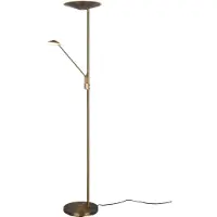 TRIO Lighting Piantana LED Brantford, lampada da lettura, ottone anticato