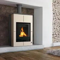 Aquaflam Termocamino con scambiatore HS Flamingo VARIO SAPORO 11/7kW crema