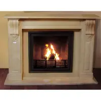 Casa Padrino camino elettrico barocco crema 140 x 30 x h. 110 cm - Caminetto decorativo da salotto con telecomando - Mobili da salotto in stile barocco - Mobili barocchi - Caminetti elettrici barocchi