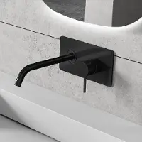 NEXTREND - GmbH Miscelatore a muro da incasso XX0539B - Ottone - Nero, opaco - Include corpo di base da incasso