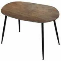 Trisens Tavolo da pranzo allungabile Rodrigo 120-150-180 x 80 cm, 4-10 persone. Tavolo da cucina ovale con struttura in metallo, effetto legno, colore: noce