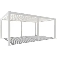 Weide Pergola elettrica E-Deluxe Plus interamente in alluminio, 4x6 m, con tetto a lamelle bianco