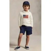 Ralph Lauren per ragazzo. 322668285006 Maglia emblematica con bandiera bianca (2años= 94/100cm), Bianco, Casual, Cotone, Manica lunga,
