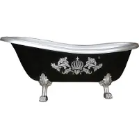 Casa Padrino Pompöös by vasca freestanding Deluxe di Harald Glööckler nero / argento 1470 mm con piedini a forma di leone color argento