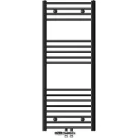 LuxeBath radiatore bagno attacco centrale 500 x 1200 mm antracite diritto con termostato e set di collegamento Radiatore a pavimento Passage, senza elemento riscaldante
